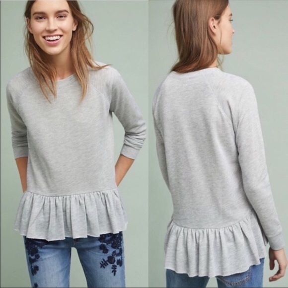 Anthropologie Tops - Anthropologie Pure + Good Sweatshirt Peplum Hem XS